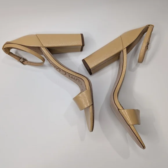 Sam Edelman Yaro Block Heel Sandals Nude Tan Size 10 - Picture 3 of 6